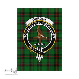 Scottish Orrock Tartan Flag with Family Crest - Tartan Garden Flag Scottish Plaid Tartan Plaid - ScotsTee - scotstee.com