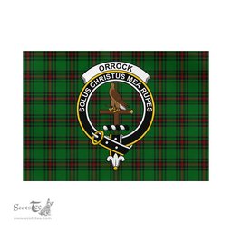 Scottish Orrock Tartan Flag with Family Crest - Tartan Garden Flag Scottish Plaid Tartan Plaid - ScotsTee - scotstee.com