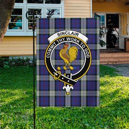 Scottish Sinclair Dress Tartan Flag with Family Crest - Tartan Garden Flag Scottish Plaid Tartan Plaid - ScotsTee - scotstee.com