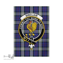 Scottish Sinclair Dress Tartan Flag with Family Crest - Tartan Garden Flag Scottish Plaid Tartan Plaid - ScotsTee - scotstee.com