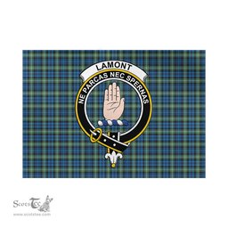 Scottish Lamont Ancient Tartan Flag with Family Crest - Tartan Garden Flag Scottish Plaid Tartan Plaid - ScotsTee - scotstee.com