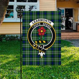 Scottish Learmonth Tartan Flag with Family Crest - Tartan Garden Flag Scottish Plaid Tartan Plaid - ScotsTee - scotstee.com