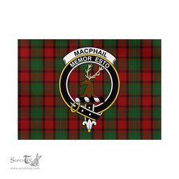 Scottish MacPhail Tartan Flag with Family Crest - Tartan Garden Flag Scottish Plaid Tartan Plaid - ScotsTee - scotstee.com