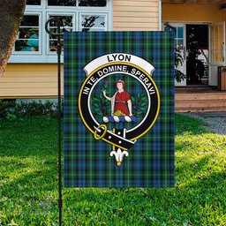 Scottish Lyon Tartan Flag with Family Crest - Tartan Garden Flag Scottish Plaid Tartan Plaid - ScotsTee - scotstee.com
