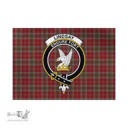 Scottish Lindsay Weathered Tartan Flag with Family Crest - Tartan Garden Flag Scottish Plaid Tartan Plaid - ScotsTee - scotstee.com