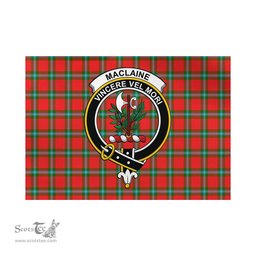 Scottish MacLaine of Loch Buie Tartan Flag with Family Crest - Tartan Garden Flag Scottish Plaid Tartan Plaid - ScotsTee - scotstee.com