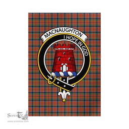 Scottish MacNaughton Ancient Tartan Flag with Family Crest - Tartan Garden Flag Scottish Plaid Tartan Plaid - ScotsTee - scotstee.com