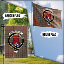 Scottish MacNaughton Ancient Tartan Flag with Family Crest - Tartan Garden Flag Scottish Plaid Tartan Plaid - ScotsTee - scotstee.com