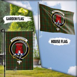 Scottish Macnaughton Hunting Tartan Flag with Family Crest - Tartan Garden Flag Scottish Plaid Tartan Plaid - ScotsTee - scotstee.com