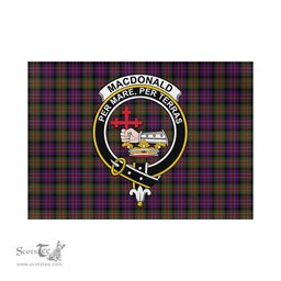Scottish MacDonald Modern Tartan Flag with Family Crest - Tartan Garden Flag Scottish Plaid Tartan Plaid - ScotsTee - scotstee.com