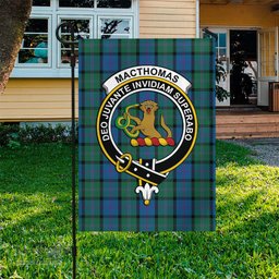 Scottish MacThomas Tartan Flag with Family Crest - Tartan Garden Flag Scottish Plaid Tartan Plaid - ScotsTee - scotstee.com