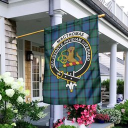 Scottish MacThomas Tartan Flag with Family Crest - Tartan Garden Flag Scottish Plaid Tartan Plaid - ScotsTee - scotstee.com