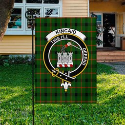 Scottish Kincaid Modern Tartan Flag with Family Crest - Tartan Garden Flag Scottish Plaid Tartan Plaid - ScotsTee - scotstee.com