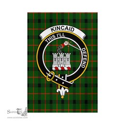 Scottish Kincaid Modern Tartan Flag with Family Crest - Tartan Garden Flag Scottish Plaid Tartan Plaid - ScotsTee - scotstee.com