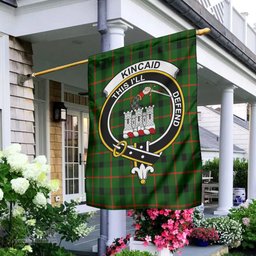 Scottish Kincaid Modern Tartan Flag with Family Crest - Tartan Garden Flag Scottish Plaid Tartan Plaid - ScotsTee - scotstee.com
