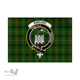 Scottish Kincaid Modern Tartan Flag with Family Crest - Tartan Garden Flag Scottish Plaid Tartan Plaid - ScotsTee - scotstee.com