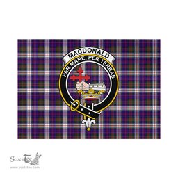 Scottish MacDonald Dress Modern Tartan Flag with Family Crest - Tartan Garden Flag Scottish Plaid Tartan Plaid - ScotsTee - scotstee.com