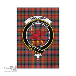 Scottish MacDuff Ancient Tartan Flag with Family Crest - Tartan Garden Flag Scottish Plaid Tartan Plaid - ScotsTee - scotstee.com