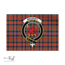 Scottish MacDuff Ancient Tartan Flag with Family Crest - Tartan Garden Flag Scottish Plaid Tartan Plaid - ScotsTee - scotstee.com