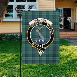 Scottish MacNeil of Colonsay Ancient Tartan Flag with Family Crest - Tartan Garden Flag Scottish Plaid Tartan Plaid - ScotsTee - scotstee.com
