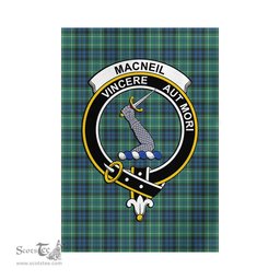 Scottish MacNeil of Colonsay Ancient Tartan Flag with Family Crest - Tartan Garden Flag Scottish Plaid Tartan Plaid - ScotsTee - scotstee.com
