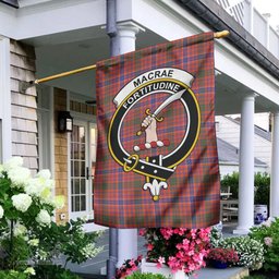 Scottish MacRae Ancient Tartan Flag with Family Crest - Tartan Garden Flag Scottish Plaid Tartan Plaid - ScotsTee - scotstee.com
