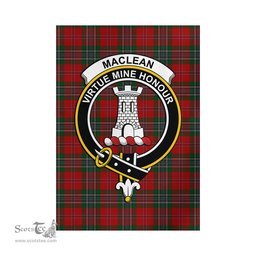 Scottish MacLean Tartan Flag with Family Crest - Tartan Garden Flag Scottish Plaid Tartan Plaid - ScotsTee - scotstee.com