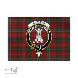 Scottish MacLean Tartan Flag with Family Crest - Tartan Garden Flag Scottish Plaid Tartan Plaid - ScotsTee - scotstee.com