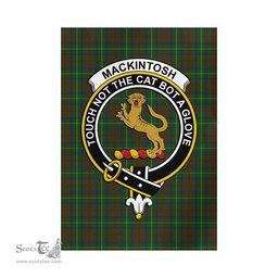 Scottish MacKintosh Hunting Tartan Flag with Family Crest - Tartan Garden Flag Scottish Plaid Tartan Plaid - ScotsTee - scotstee.com