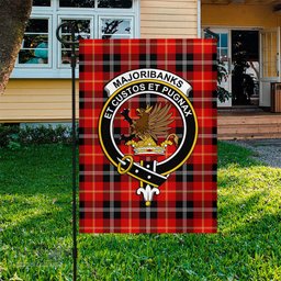 Scottish Majoribanks Tartan Flag with Family Crest - Tartan Garden Flag Scottish Plaid Tartan Plaid - ScotsTee - scotstee.com