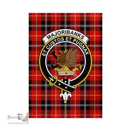 Scottish Majoribanks Tartan Flag with Family Crest - Tartan Garden Flag Scottish Plaid Tartan Plaid - ScotsTee - scotstee.com