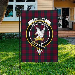Scottish Lindsay Tartan Flag with Family Crest - Tartan Garden Flag Scottish Plaid Tartan Plaid - ScotsTee - scotstee.com