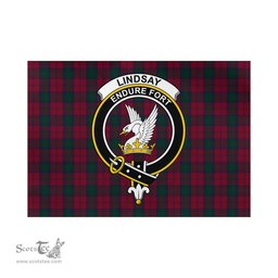 Scottish Lindsay Tartan Flag with Family Crest - Tartan Garden Flag Scottish Plaid Tartan Plaid - ScotsTee - scotstee.com