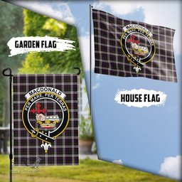 Scottish MacDonald Dress Tartan Flag with Family Crest - Tartan Garden Flag Scottish Plaid Tartan Plaid - ScotsTee - scotstee.com