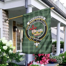 Scottish MacDonald Lord of the Isles Hunting Tartan Flag with Family Crest - Tartan Garden Flag Scottish Plaid Tartan Plaid - ScotsTee - scotstee.com