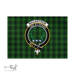 Scottish MacArthur Tartan Flag with Family Crest - Tartan Garden Flag Scottish Plaid Tartan Plaid - ScotsTee - scotstee.com