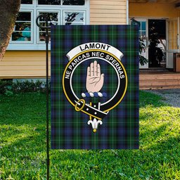 Scottish Lamont #2 Tartan Flag with Family Crest - Tartan Garden Flag Scottish Plaid Tartan Plaid - ScotsTee - scotstee.com