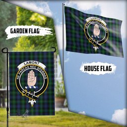 Scottish Lamont #2 Tartan Flag with Family Crest - Tartan Garden Flag Scottish Plaid Tartan Plaid - ScotsTee - scotstee.com