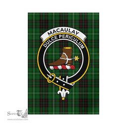 Scottish MacAulay of Lewis Tartan Flag with Family Crest - Tartan Garden Flag Scottish Plaid Tartan Plaid - ScotsTee - scotstee.com