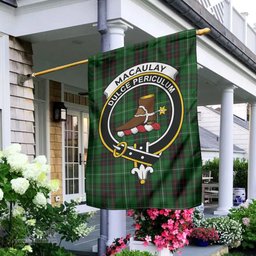 Scottish MacAulay of Lewis Tartan Flag with Family Crest - Tartan Garden Flag Scottish Plaid Tartan Plaid - ScotsTee - scotstee.com