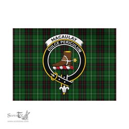 Scottish MacAulay of Lewis Tartan Flag with Family Crest - Tartan Garden Flag Scottish Plaid Tartan Plaid - ScotsTee - scotstee.com