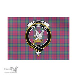 Scottish Lindsay Ancient Tartan Flag with Family Crest - Tartan Garden Flag Scottish Plaid Tartan Plaid - ScotsTee - scotstee.com