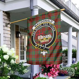 Scottish MacDonald of Kingsburgh Tartan Flag with Family Crest - Tartan Garden Flag Scottish Plaid Tartan Plaid - ScotsTee - scotstee.com