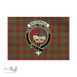 Scottish MacDonald of Kingsburgh Tartan Flag with Family Crest - Tartan Garden Flag Scottish Plaid Tartan Plaid - ScotsTee - scotstee.com