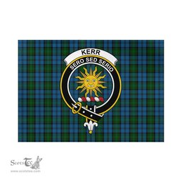 Scottish Kerr Hunting Tartan Flag with Family Crest - Tartan Garden Flag Scottish Plaid Tartan Plaid - ScotsTee - scotstee.com
