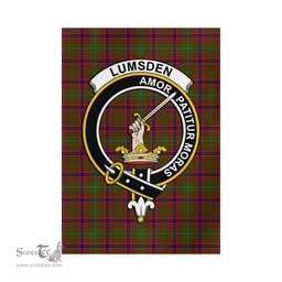 Scottish Lumsden Tartan Flag with Family Crest - Tartan Garden Flag Scottish Plaid Tartan Plaid - ScotsTee - scotstee.com