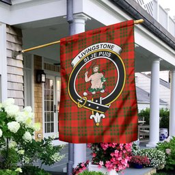 Scottish Livingston Modern Tartan Flag with Family Crest - Tartan Garden Flag Scottish Plaid Tartan Plaid - ScotsTee - scotstee.com