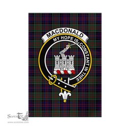 Scottish MacDonald of Clan Ranald Tartan Flag with Family Crest - Tartan Garden Flag Scottish Plaid Tartan Plaid - ScotsTee - scotstee.com