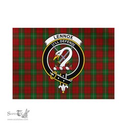 Scottish Lennox Tartan Flag with Family Crest - Tartan Garden Flag Scottish Plaid Tartan Plaid - ScotsTee - scotstee.com