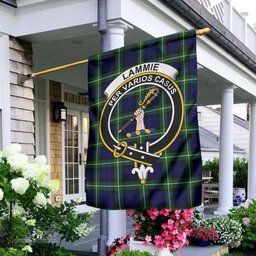 Scottish Lammie Tartan Flag with Family Crest - Tartan Garden Flag Scottish Plaid Tartan Plaid - ScotsTee - scotstee.com